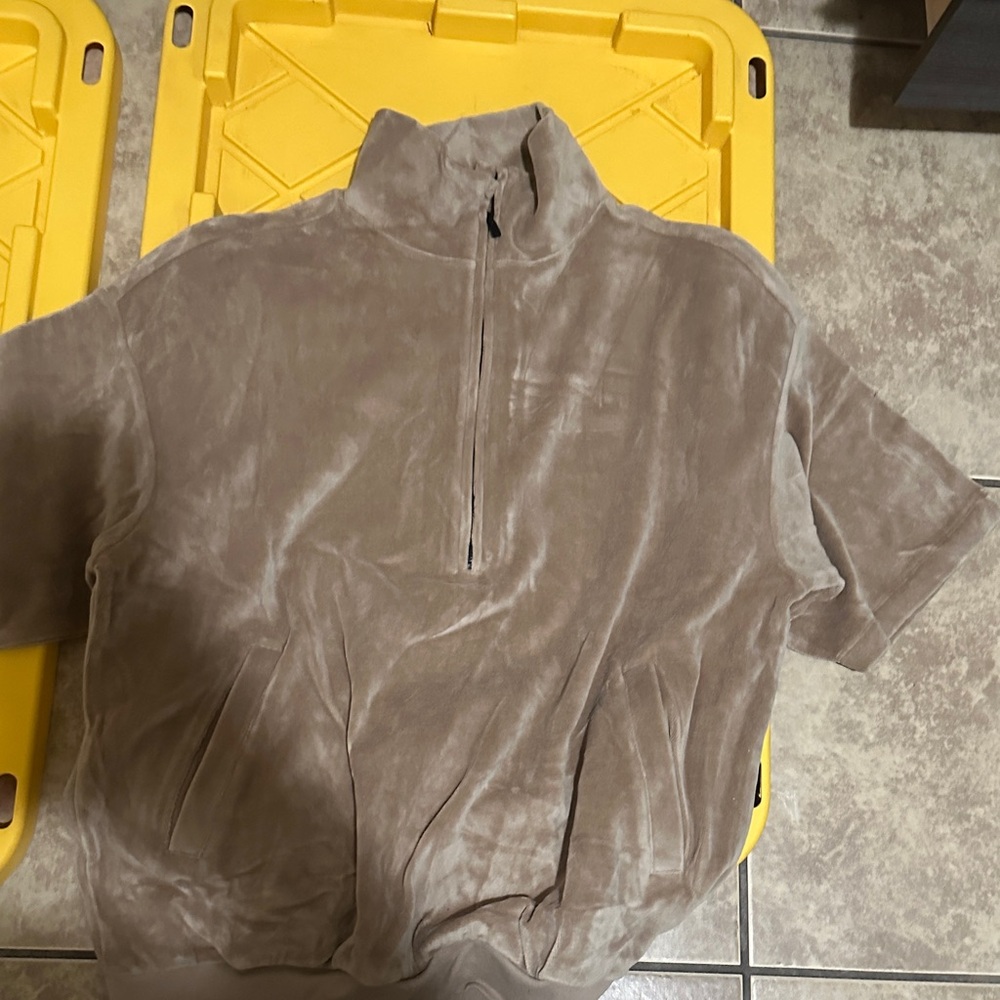 Essentials Beige Half-Zip Pullover - image 1